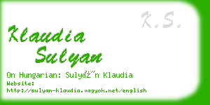 klaudia sulyan business card